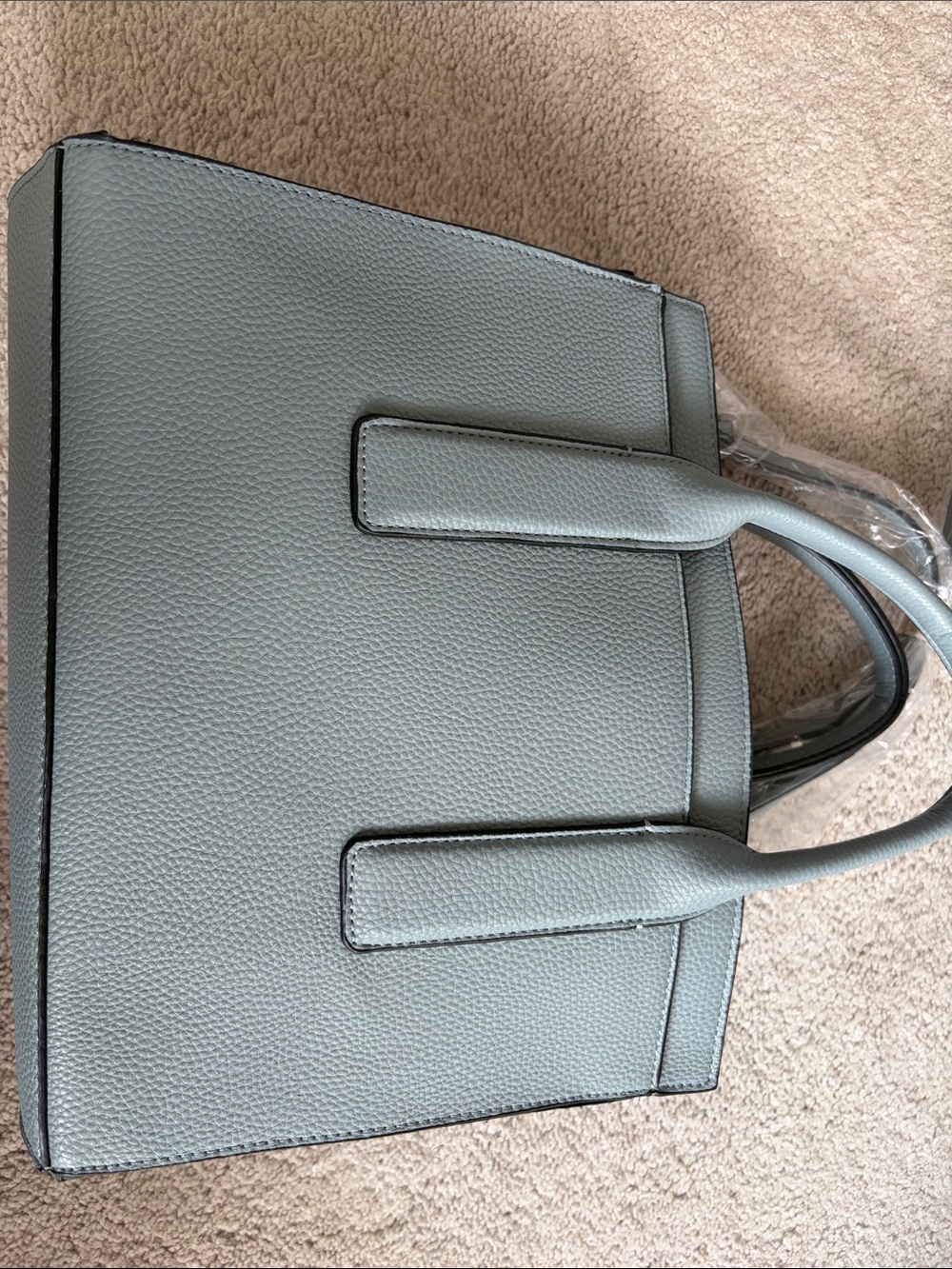 Tahari Light Grey Structured Tote Shoulder Bag NWT - Picture 5 of 8